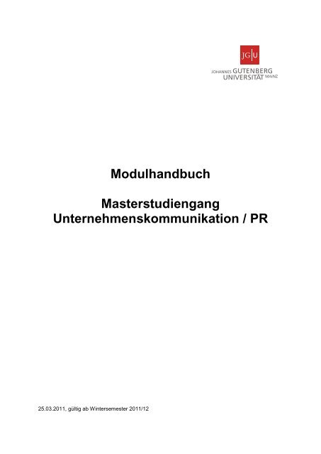 Modulhandbuch - Institut fÃ¼r Publizistik