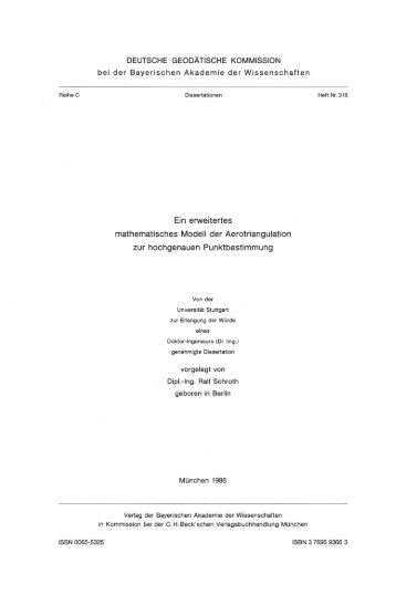 Schroth, Ralf, 1986 - Institut fÃ¼r Photogrammetrie - UniversitÃ¤t Stuttgart
