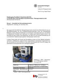 Übung 1 – Normalfall der Stereophotogrammetrie - Institut für ...