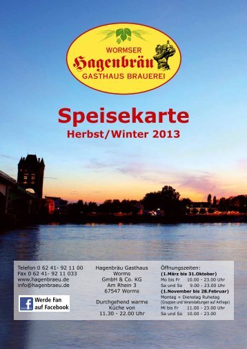 Winterspeisekarte 2013/14 - HagenbrÃ¤u