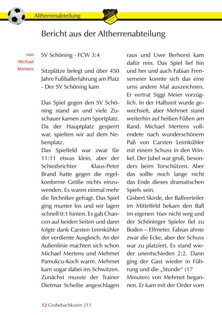 Grubebachkurier Nr. 211 - FC Westerloh-Lippling