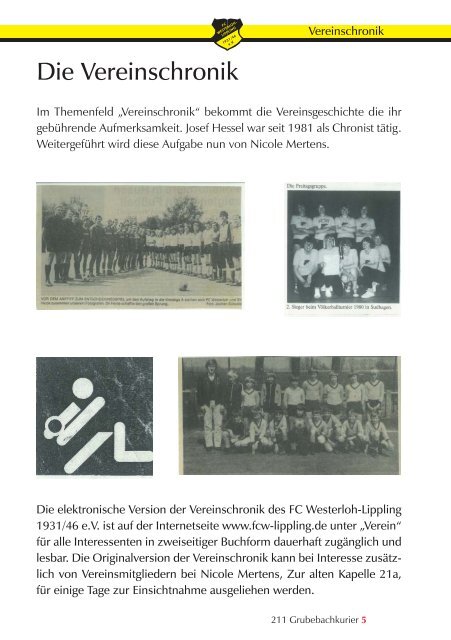 Grubebachkurier Nr. 211 - FC Westerloh-Lippling