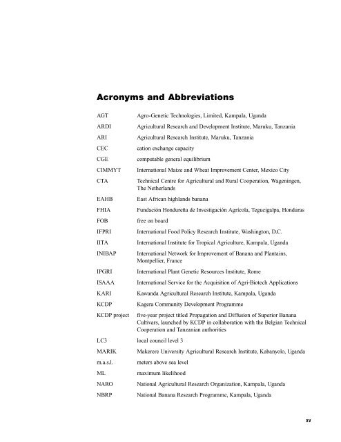 An Economic Assessment of Banana Genetic Improvement and ...