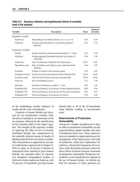 An Economic Assessment of Banana Genetic Improvement and ...