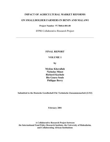 Impact Of Agricultural Market Reforms On Smallholder Farmers In ...