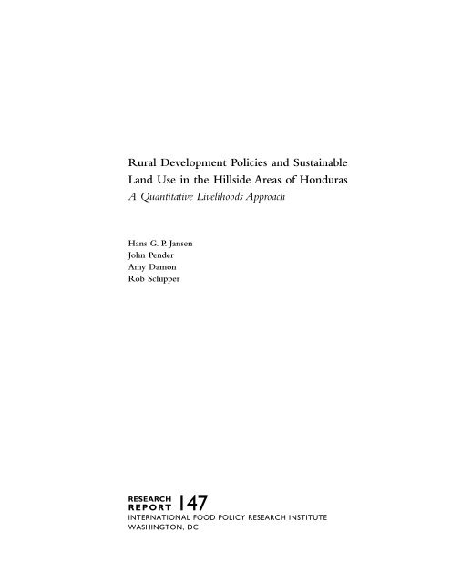 Rural Development Policies and Sustainable Land Use in the ...