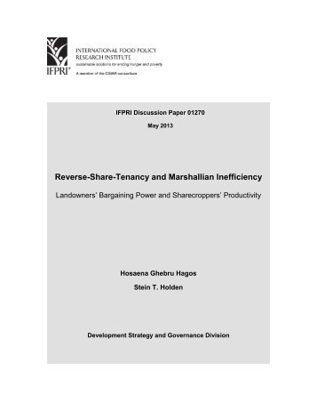 Reverse-Share-Tenancy and Marshallian Inefficiency - International ...