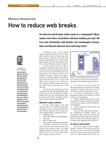 How to reduce web breaks