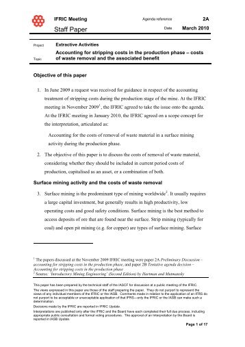 Accounting for stripping costs in the production phase - International ...