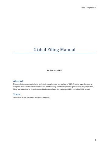 Global Filing Manual - International Accounting Standards Board