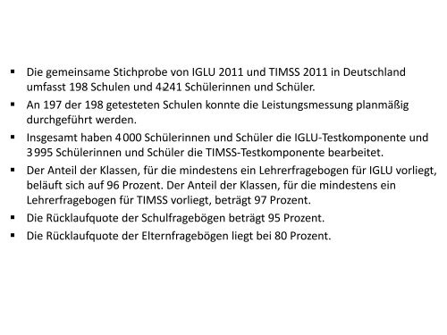 IGLU/PIRLS 2011 und TIMSS 2011 IEA International ... - IFS