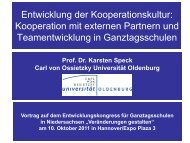 Entwicklung der Kooperationskultur: Kooperation mit externen ...