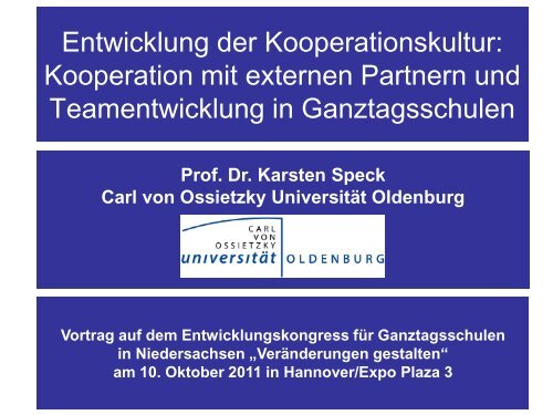 Entwicklung der Kooperationskultur: Kooperation mit externen ...