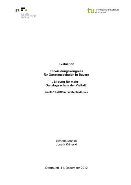 Evaluation von S. Menke / J. Krinecki, Institut fÃ¼r ... - IFS