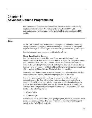 Chapter 11 Advanced Domino Programming - Information ...
