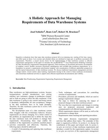 A Holistic Approach for Managing Requirements of Data Warehouse ...