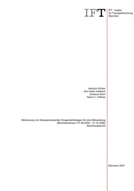 IFT · Institut für Therapieforschung München München 2007 ...