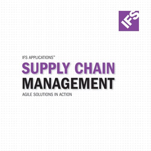 Supply Chain Management customer booklet - IFS