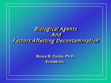 Biological Agents and Factors Affecting Decontamination