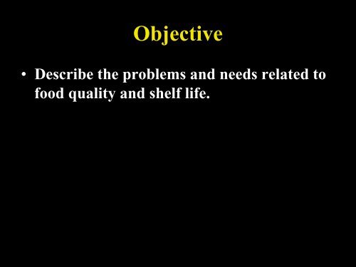 Food Quality and Shelf Life