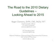 The Road to the 2010 Dietary Guidelines - Institute of Food ...