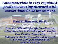 Nanomaterials in FDA regulated products: moving forward with ...