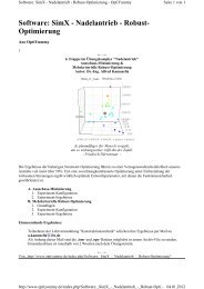 Software: SimX - Nadelantrieb - Robust- Optimierung