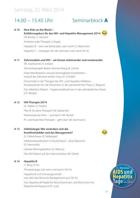 15. MÃ¼nchner AIDS- und Hepatitis-Tage