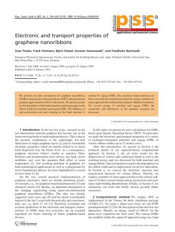 Electronic and transport properties of graphene nanoribbons