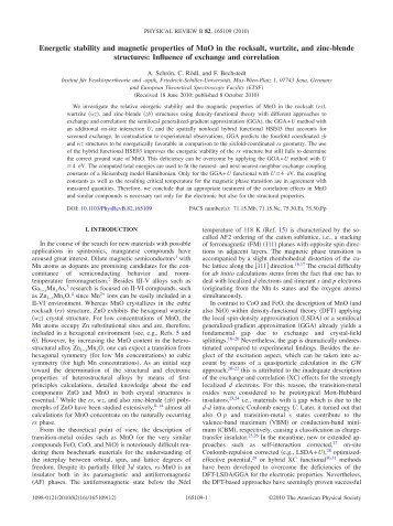 Energetic stability and magnetic properties of MnO in the rocksalt ...