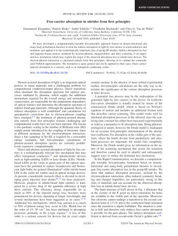 Free-carrier absorption in nitrides from first principles - Institut fÃ¼r ...