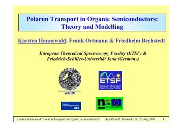 Polaron Transport in Organic Semiconductors - Friedrich-Schiller ...