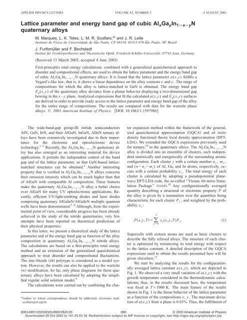 Lattice parameter and energy band gap of cubic ... - ResearchGate