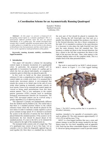 A Coordination Scheme for an Asymmetrically Running ... - IFToMM