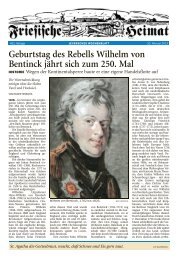 Geburtstag des Rebells Wilhelm von Bentinck jÃ¤hrt sich zum 250. Mal