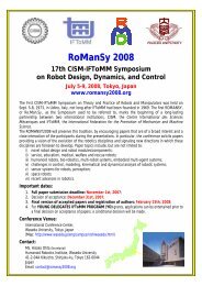 RoManSy 2008 - IFToMM