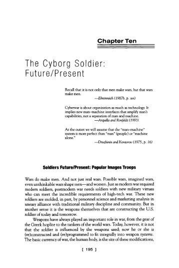 10. The Cyborg Soldier: Future/Present - Chris Hables Gray