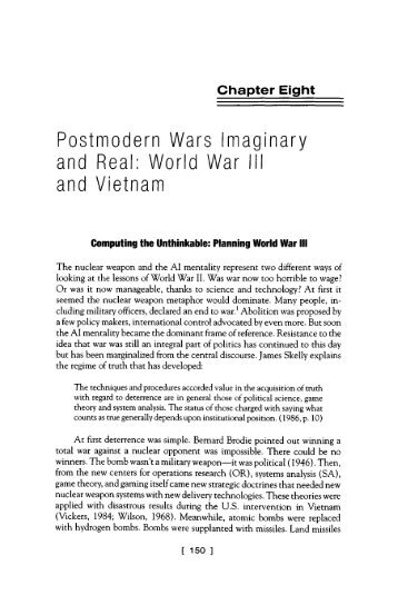 Postmodern Wars Imaginary and Real: World War III - Chris Hables ...