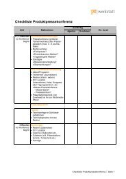 Checkliste Produktpressekonferenz - IfW