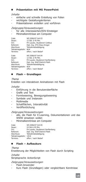 Wintersemester 2006/2007 - IfW