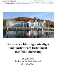 Die Steuerschätzung - Institut für Weltwirtschaft
