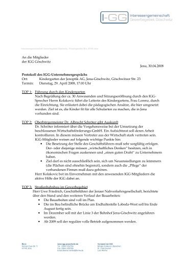 Download - Interessengemeinschaft Gewerbegebiete Jena-SÃ¼d (IGJS)