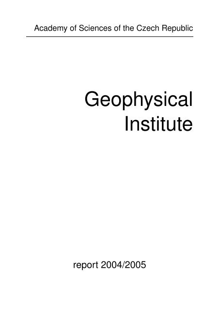 Geophysical Institute of the ASCR