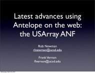 Latest advances using Antelope on the web