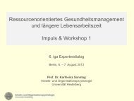 Ressourcenorientiertes Gesundheitsmanagement und längere ... - iga