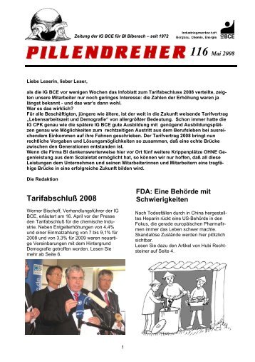 Pillendreher Ausgabe 116 Mai 2008 - IGBCE-Biberach