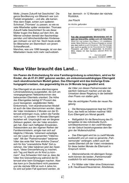 Pillendreher Ausgabe 111 Dez 2006 - IGBCE-Biberach