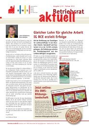 Betriebsrat aktuell - IG BCE BWS GmbH