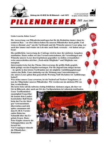 Pillendreher Ausgabe 105 Juni 2005 - IGBCE-Biberach