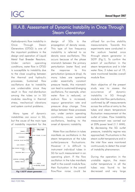 IGCAR : Annual Report - Indira Gandhi Centre for Atomic Research